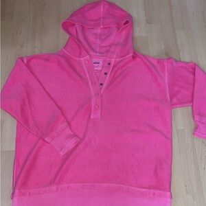 Aerie Pink Buttoned Hoodie